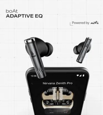 boAt Nirvana Zenith Pro (2025),50dB Hybrid ANC,Spatial Audio,80Hr Battery,App Support Bluetooth (Velvet Grey, True Wireless)