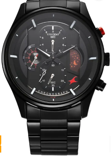 Fastrack Opulence Chronograph Black Dial Black MetalStrap Analog Watch - For Men NT3315KM01